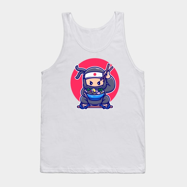 Cute Ninja Eating Ramen Tank Top by Catalyst Labs